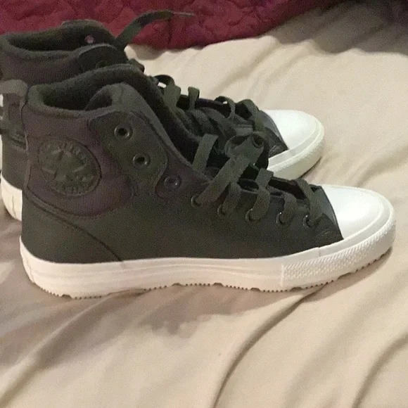 Converse Olive Green High-Top Sneakers - Picture 1 of 6